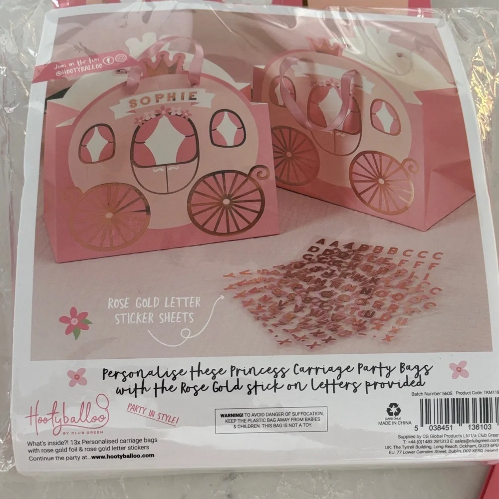 19 Princess Carriage Party Bags